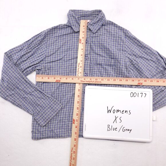 Victoria's Secret Button Up Long Sleeve Shirt Womens Size Extra Small XS Blue - Picture 7 of 10